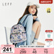 Leff花卉双肩包女高级感2024新款尼龙帆布时尚短途旅行通勤小背包