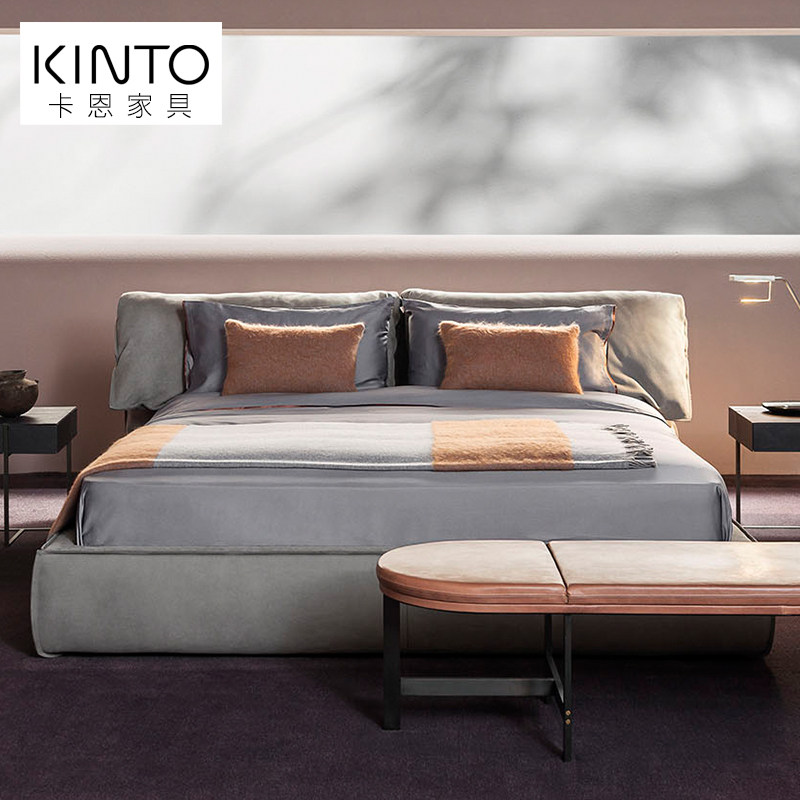 意式轻奢ins网红床主卧北欧布艺床现代简约免洗科技布床软包床1.