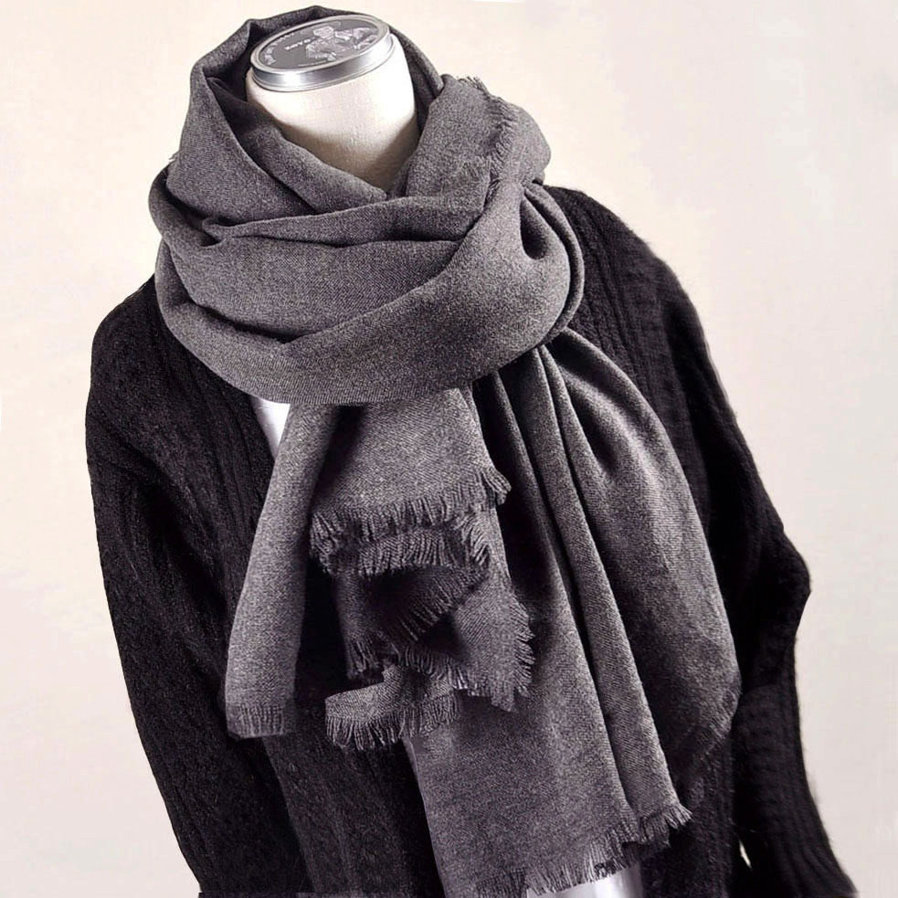 秋冬棉麻围巾女男韩版毛边春秋长款纯色亚麻学生日系文艺纱巾披肩_7折