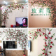 仿真玫瑰假花藤条室内客厅墙面空调管道遮挡装饰吊顶塑料藤蔓植物