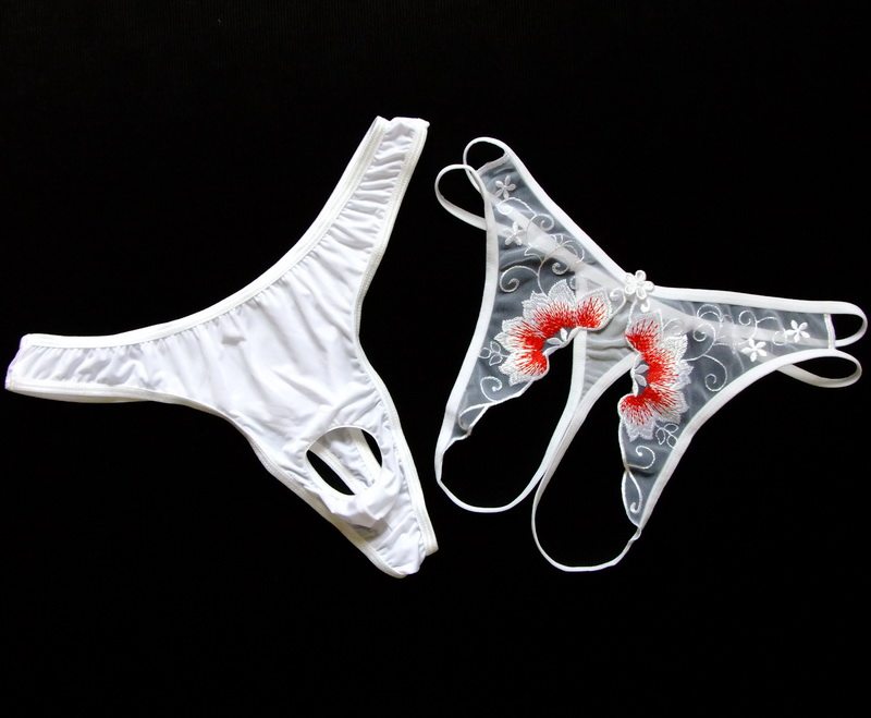 情侣丁字裤男女t裤性感低腰透明露洞开衩内裤情人节的礼物ql-175