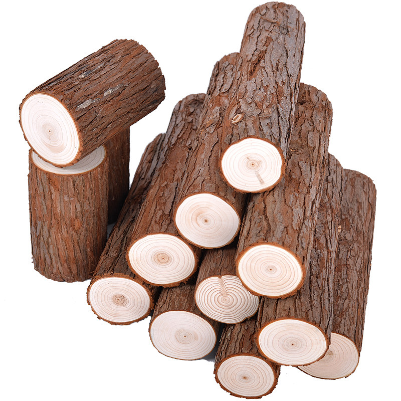 木头摆件原木装饰壁炉装饰木头木柴木材小木桩围栏栅栏实木真树桩
