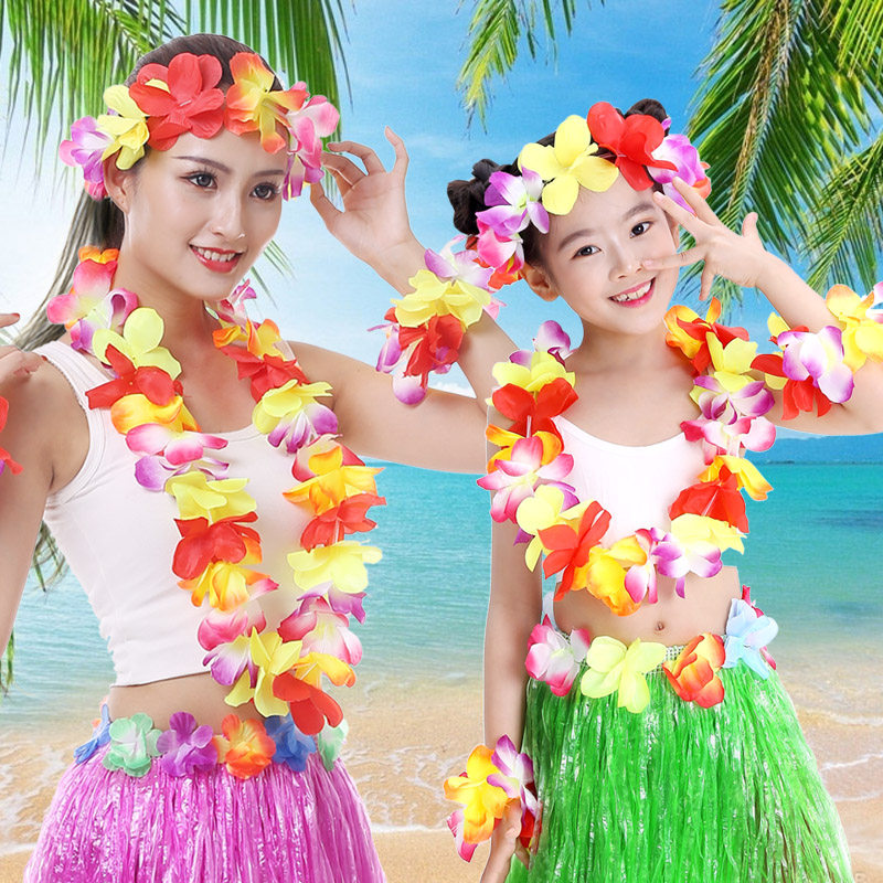 夏威夷草裙舞花环升级加厚加密胸环成人儿童草裙舞花环满包邮