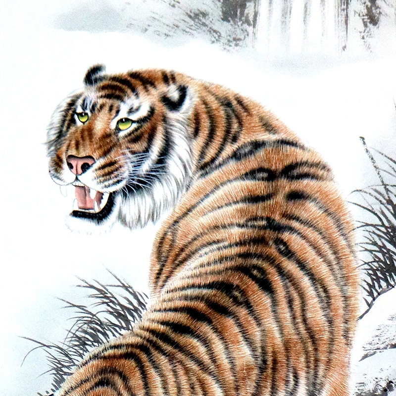 李冲《4虎啸山河》著名实力派画家