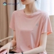短袖t恤女2024夏季新款圆领设计感上衣流行宽松凉感速干潮流体恤