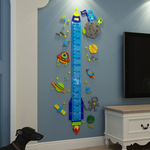 儿童房间布置身高墙贴测量尺卡通装饰可移除壁纸亚克力3d立体创意
