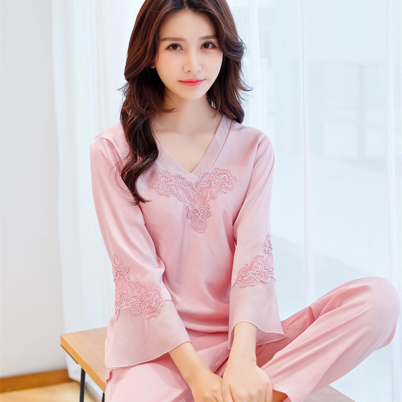 大码真丝睡衣女