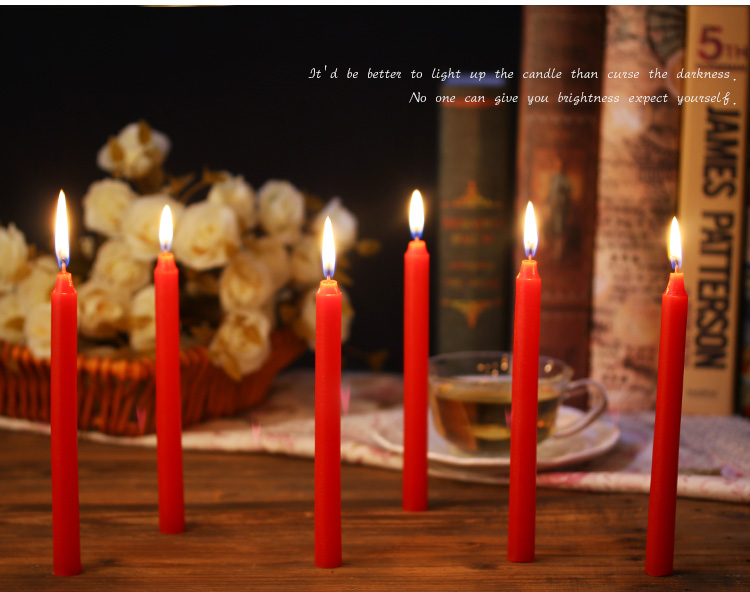 包邮 红白蜡烛家用蜡烛照明日用普通蜡烛浪漫圆柱长杆应急小蜡烛