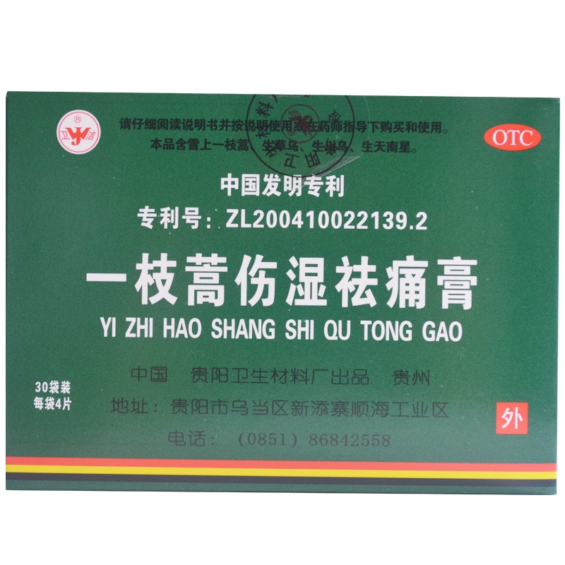 卫洁 一枝蒿伤湿祛痛膏 5cm*6.5cm*120片/盒