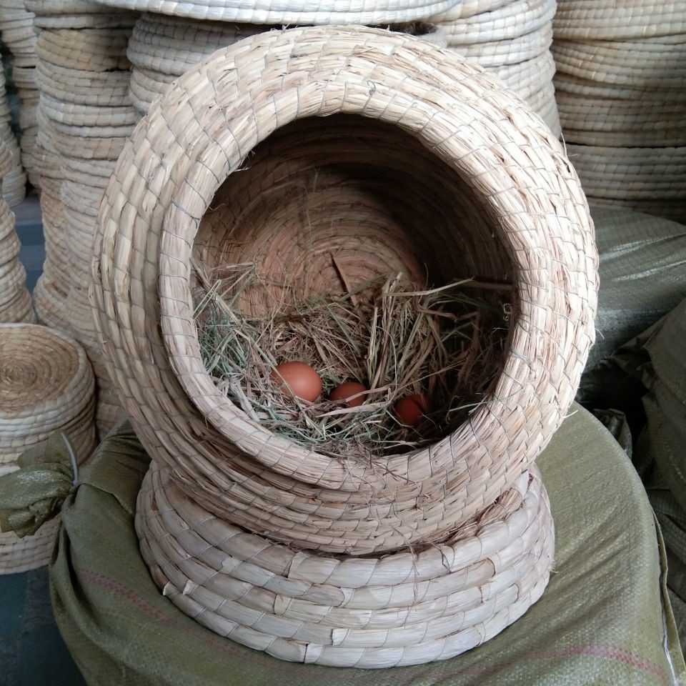 鸡窝下蛋窝草编鸡窝母鸡加厚保暖稻草家用四季大型户外产蛋鸽子巢