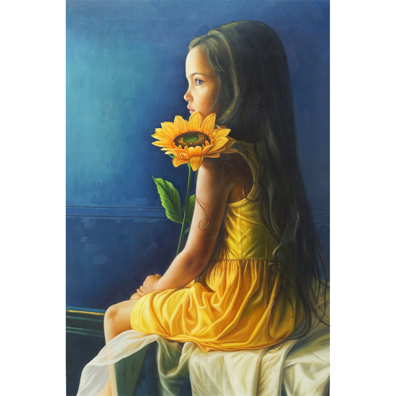 林杰文《小女孩》布面油画