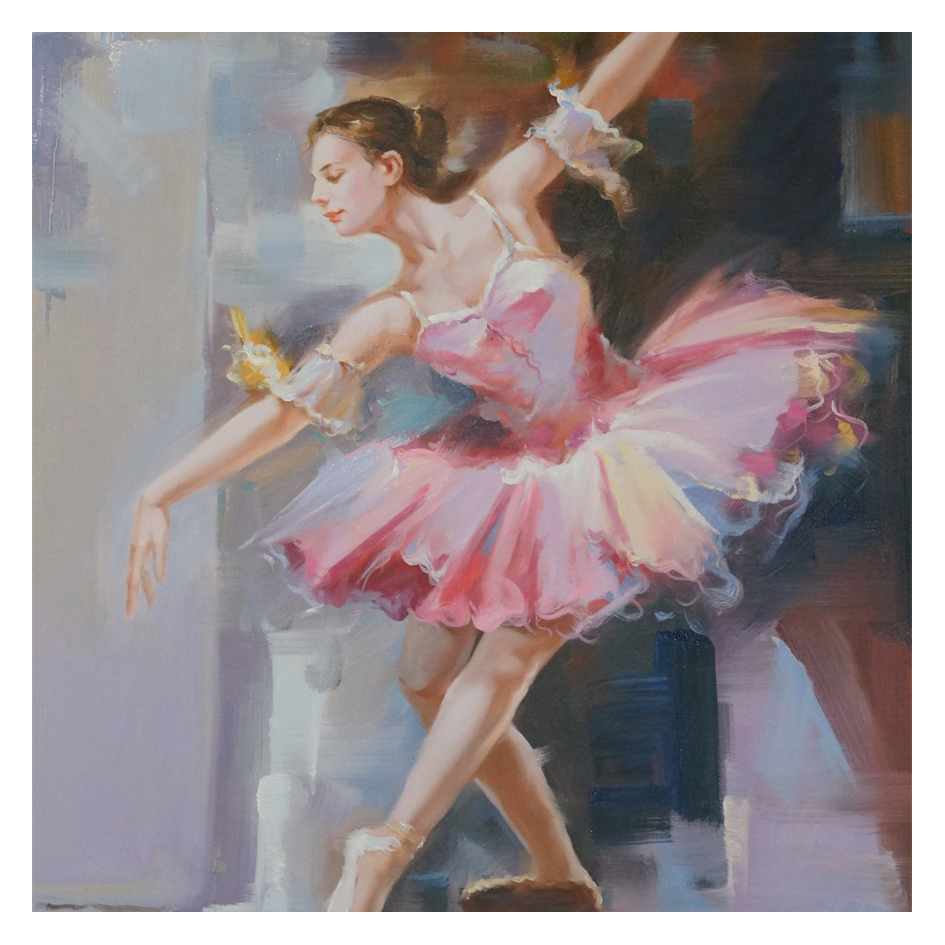 林杰文《芭蕾舞少女系列》布面油画
