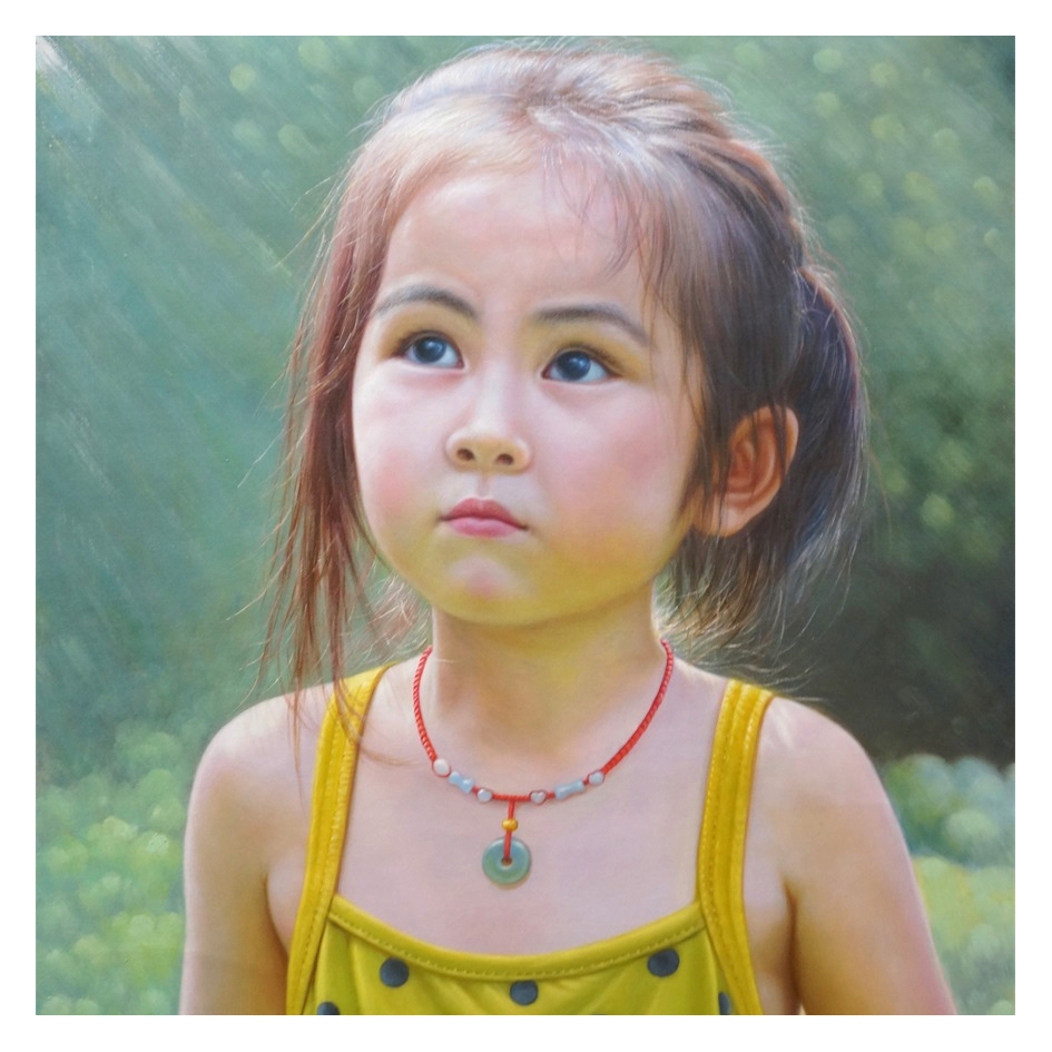 林杰文《小女孩》布面油画