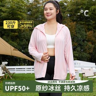 大码防晒衣服女夏季胖mm200斤宽松轻薄外套防紫外线冰丝凉感上衣