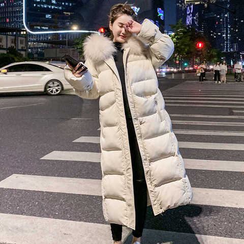 过膝长款棉衣外套女冬装新款韩版宽松中长款加厚棉袄冬季羽绒棉服
