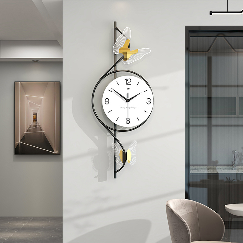 网红个性创意挂钟客厅时尚玄关背景装饰时钟挂墙家用现代简约钟表