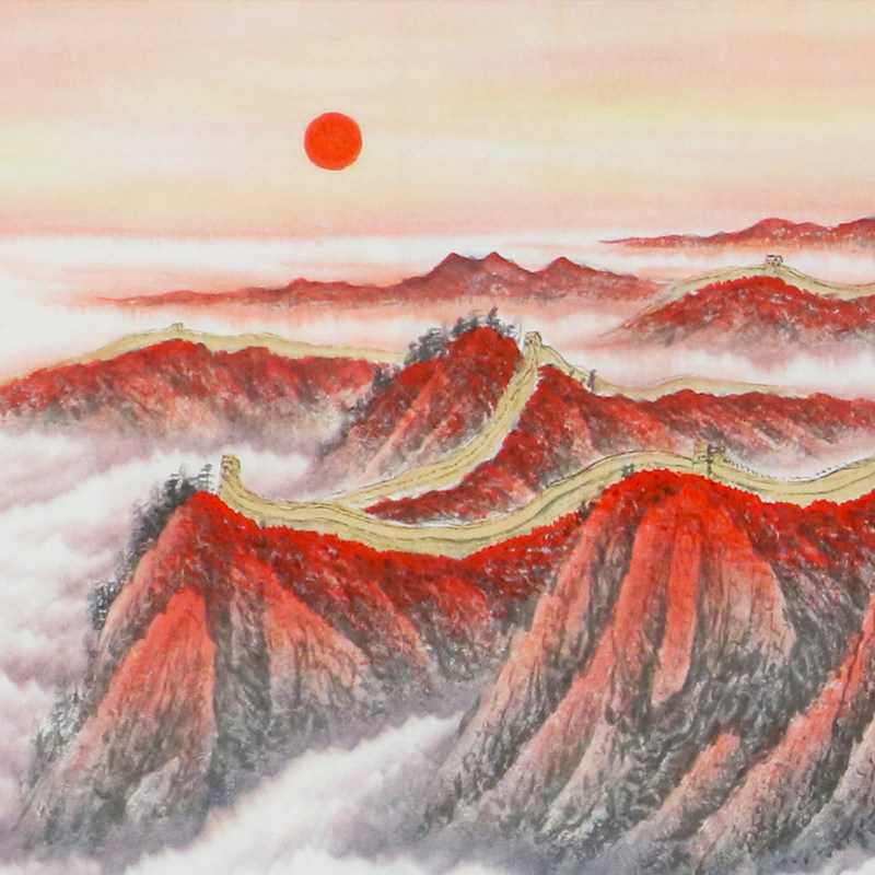 实力派画家 赵国顺小八尺万里长城《长城雄风》