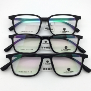 laiken莱肯眼镜架超轻黑色方形全框眼镜男配近视lk303830453048