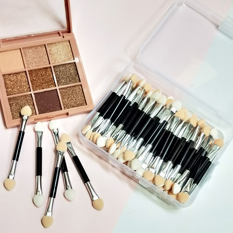 貌美妆园彩妆化妆工具一次性双头海绵眼影棒刷便携初学者眼妆工具