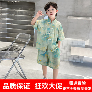 儿童装男童汉服夏装套装2024新款古风夏季唐装男孩中大童中国风