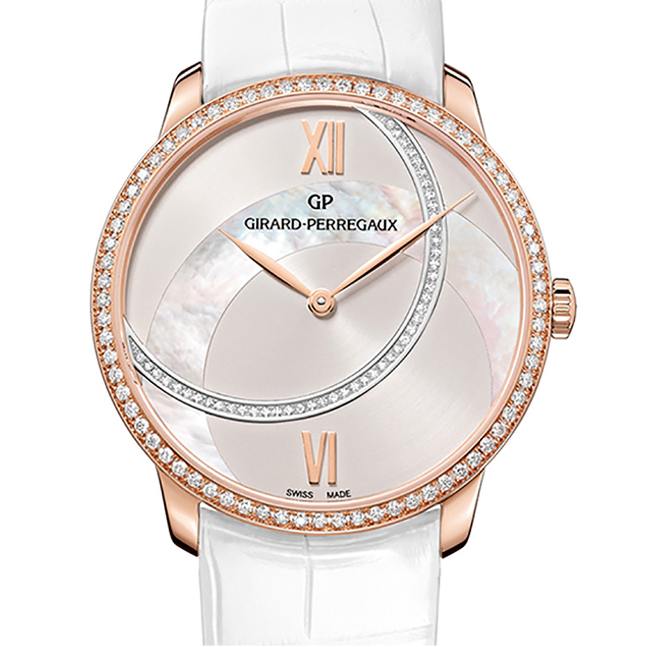 [即拍即得][9.9新]芝柏自动机械女表玫瑰金镶钻