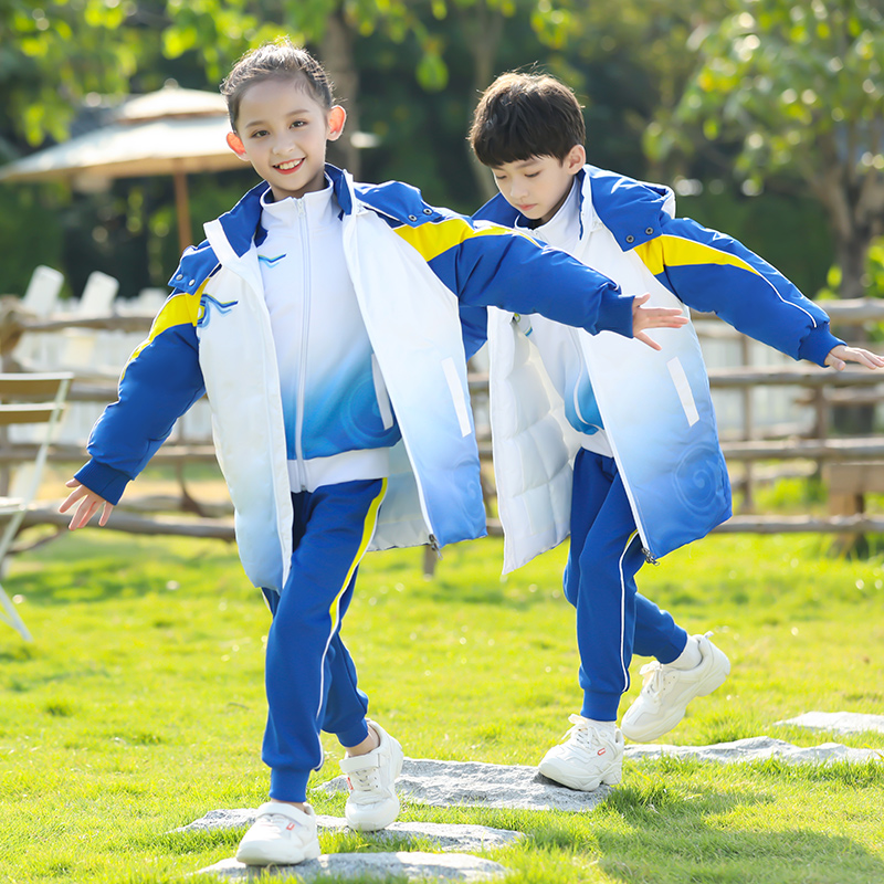 红色运动装蓝色二件套小学生校服春秋三件套四件套幼儿园园服夏季