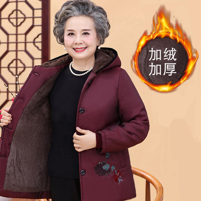 老年女裝中老年人秋鼕棉衣60-80歲老人衣服奶奶棉襖外套媽媽裝