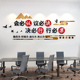 公司会议室墙面办公室装饰墙贴励志文化标语3d立体画纸背景布置字