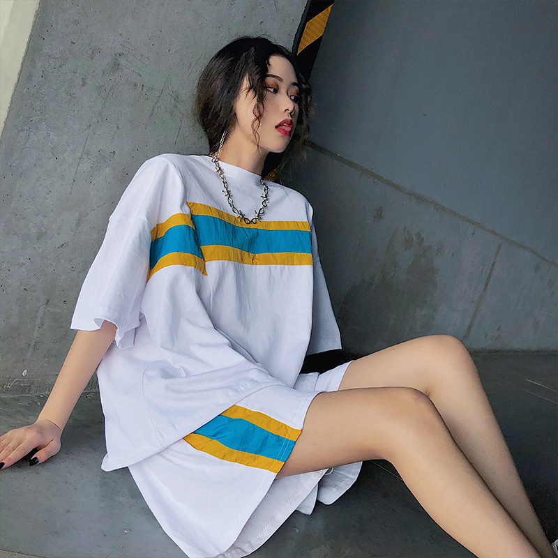 休闲套装女2019夏装新款宽松bf撞色上衣阔腿裤时尚跑步运动两件套在类目 女装/女士精品, 套装/学生校服/工作制服, 时尚套装中 - 来自Buy2taobao.com提供专业的淘宝代购服务
