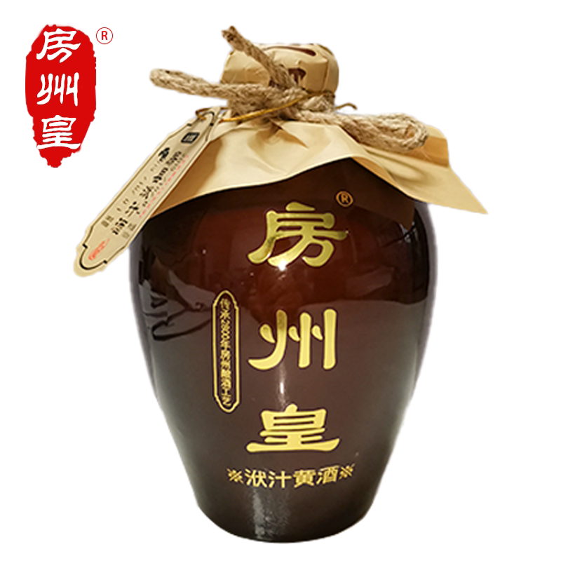 湖北特产十堰房县庐陵王黄酒鲜洑汁半甜型牛皮纸480ml整箱6瓶包邮