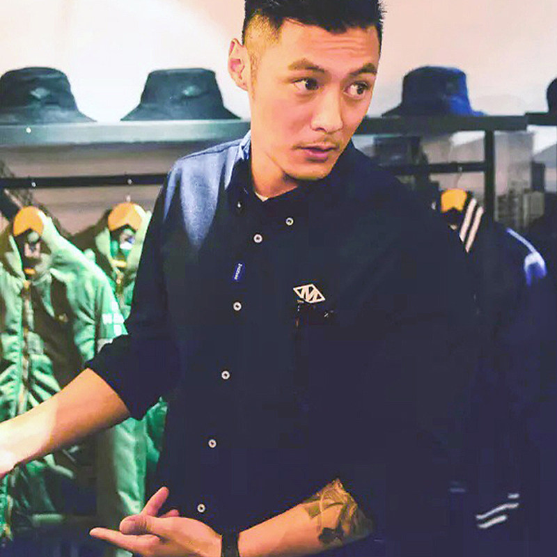 madness desgn mdns余文乐衬衫男港风日系很仙的痞帅刺绣百搭衬衣