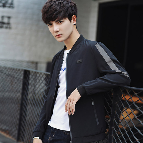 薄款夹克男春秋季青年男士休闲衣