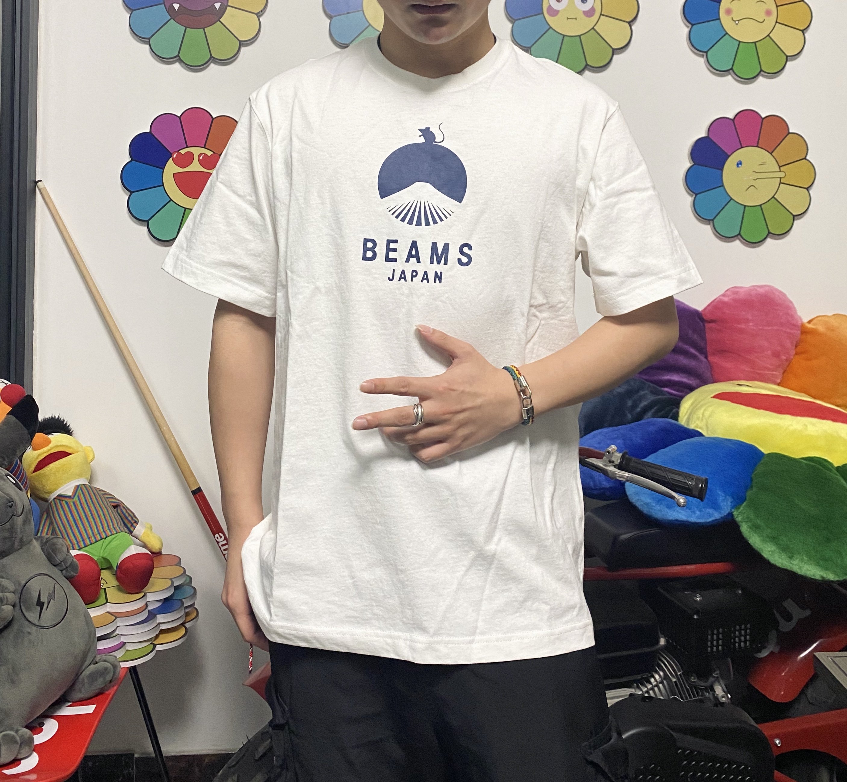 现货beamsjapan20ss限定富士山beamslogo情侣日系休闲短袖t恤