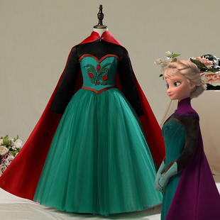 冰雪奇缘艾莎公主裙儿童表演出服装新款女童爱莎安娜礼服连衣裙子