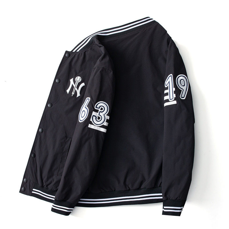 mlbny正品棒球服春秋薄款外套女韩版宽松大码bf风情侣刺绣夹克男