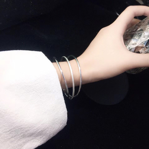 传承手镯实心手饰品网红三生三世手镯细s999足银刻字手镯女夏纯银