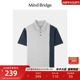 MB MindBridge2024新款拼色Polo衫男士通勤商务短袖夏季薄款半袖