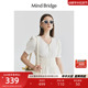 MB MindBridge夏季设计感连衣裙2024新款V领裙子女士收腰中长裙
