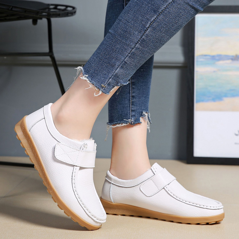 winter lady white Doug shoes Plush Cotton-padded shoes Flat bottom Velcro White shoes white genuine leather Nurse shoesin the Women's Shoes, Low shoe, Doug shoes category - from Buy2taobao.com to provide professional Taobao agent buy service