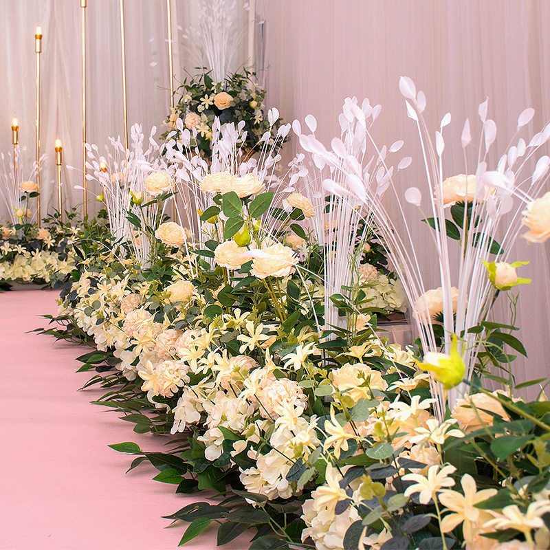 两花三草企业店的优惠券大全—婚庆布置装饰花排迎宾区花墙排花路引