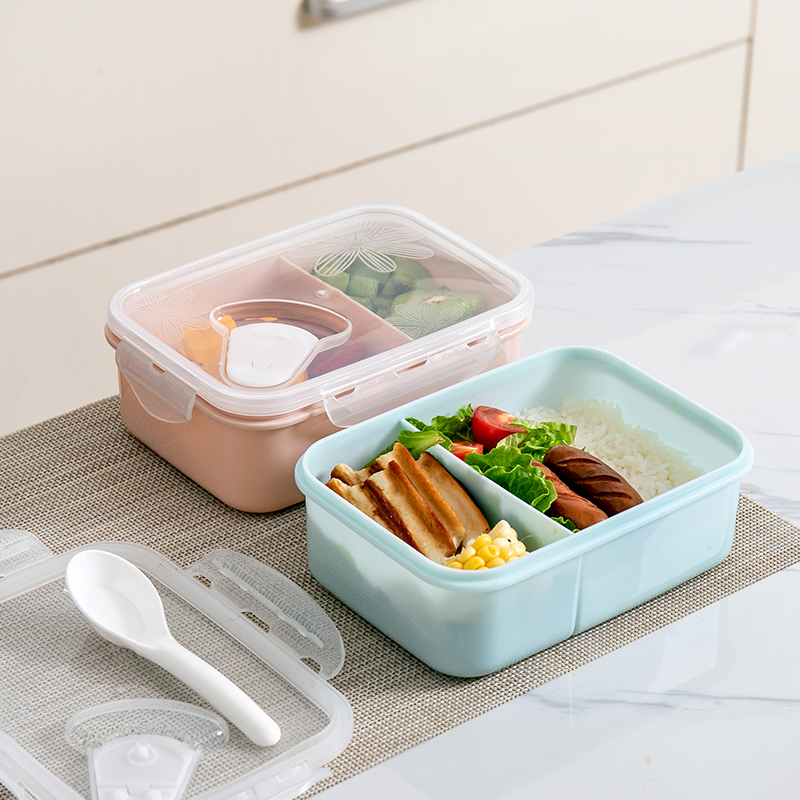 长方形保鲜盒可微波加热塑料水果便携学生专用饭盒便携上班族餐盒