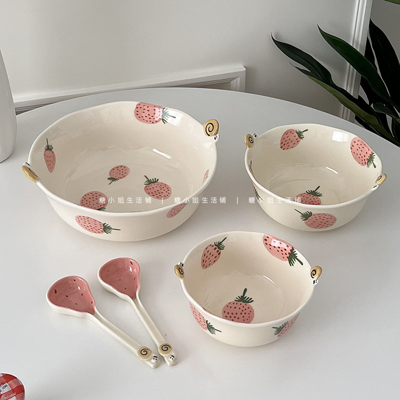 糖小姐 韩式ins陶瓷碗可爱草莓双