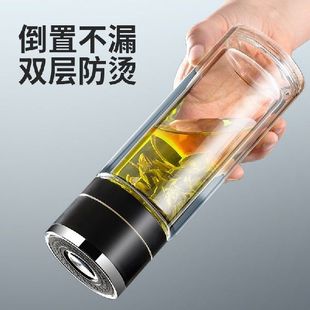 防爆茶杯钢化摔不烂玻璃水杯防摔耐热玻璃高硼硅家用随身泡茶保温