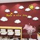 奶茶店墙面布置创意云朵墙贴画3d立体西点咖啡店汉堡店背景墙装饰