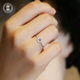 唐奢S925纯银18K包金高碳仿真钻石求结婚戒指女小众设计时尚个性