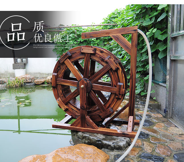 高山流水喷泉室内水车风水轮小桥招财摆件微景观养鱼家居装饰用品