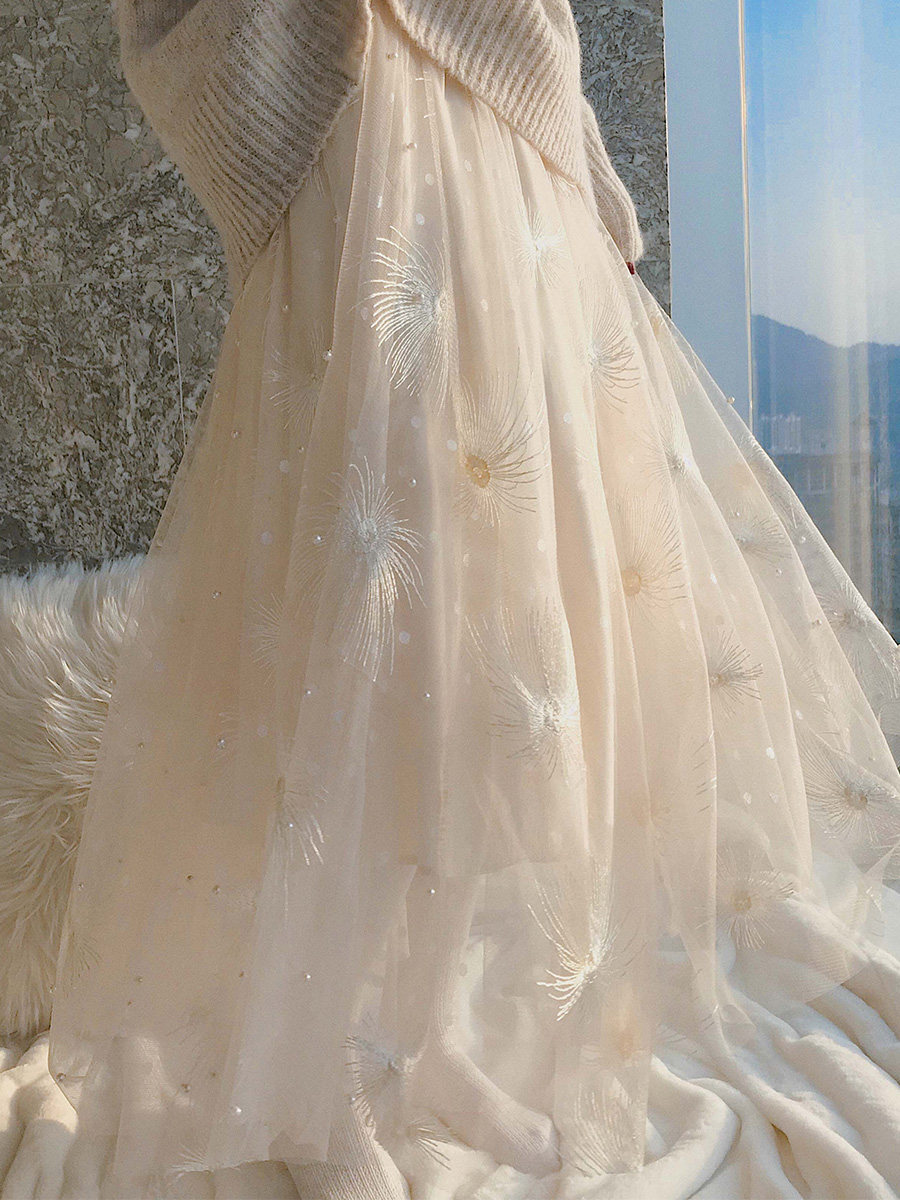 2021春夏季新款网纱半身裙女超仙长款仙女裙星空纱裙半身长裙夏季垂感