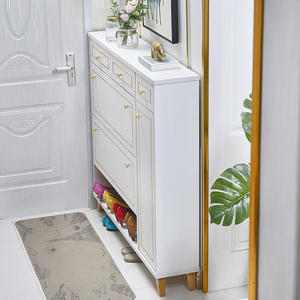 鞋柜轻奢超薄北欧白色家用玄关柜简约后现代鞋柜翻斗大容量储物柜