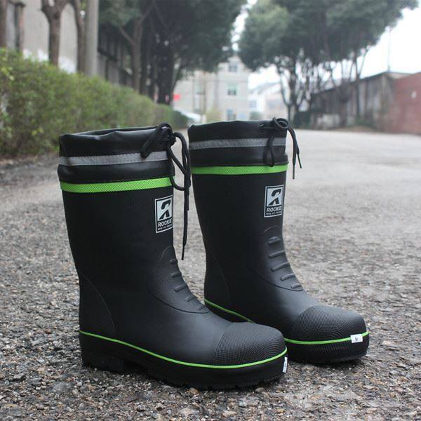 短雨鞋男士中筒防滑防水橡胶钢头防砸劳保春夏时尚雨靴钓鱼水鞋