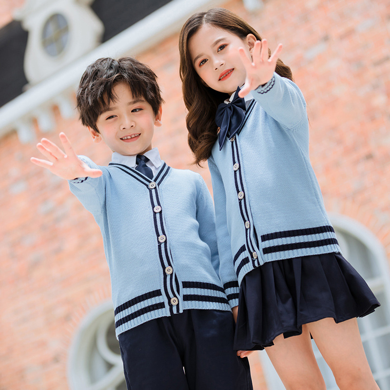 小学生毛衣校服套装儿童装班服幼儿园园服秋冬装英伦风三件套定制